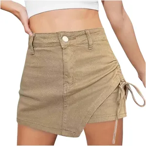 Skirts for Women Trendy Drawstring Casual Y2K Cargo Mini Cargo Skirt Jeans Skirt Modest Classy Denim Skirts
