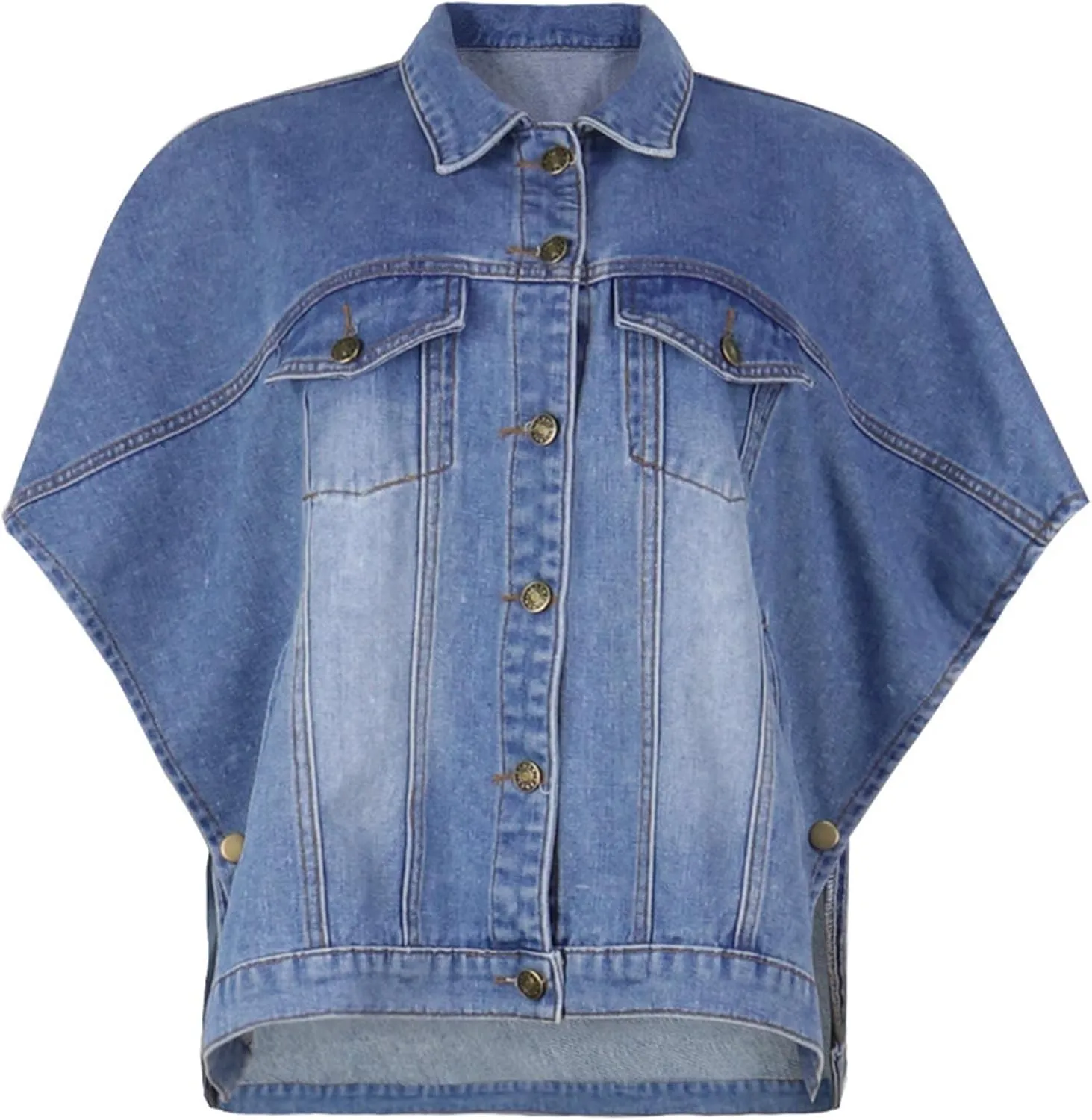 SOMTHRON Women's Distressed Denim Jeans Outfits Coat Spring Fall Ripped Jeans Outerwear Denim Jacket