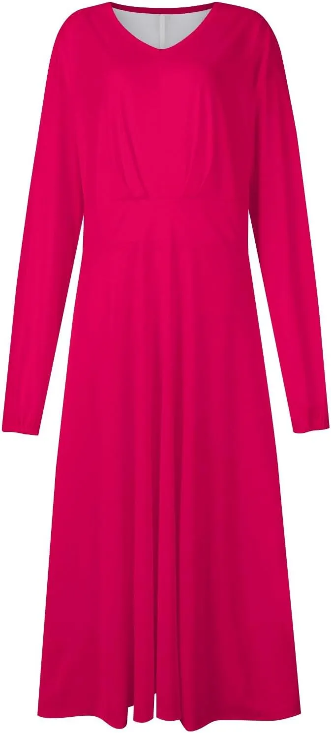 Spring Dresses for Women 2024 New Years Eve V-Neck Long Sleeve Gradient Plus Size Dresses for Curvy Formal Trendy