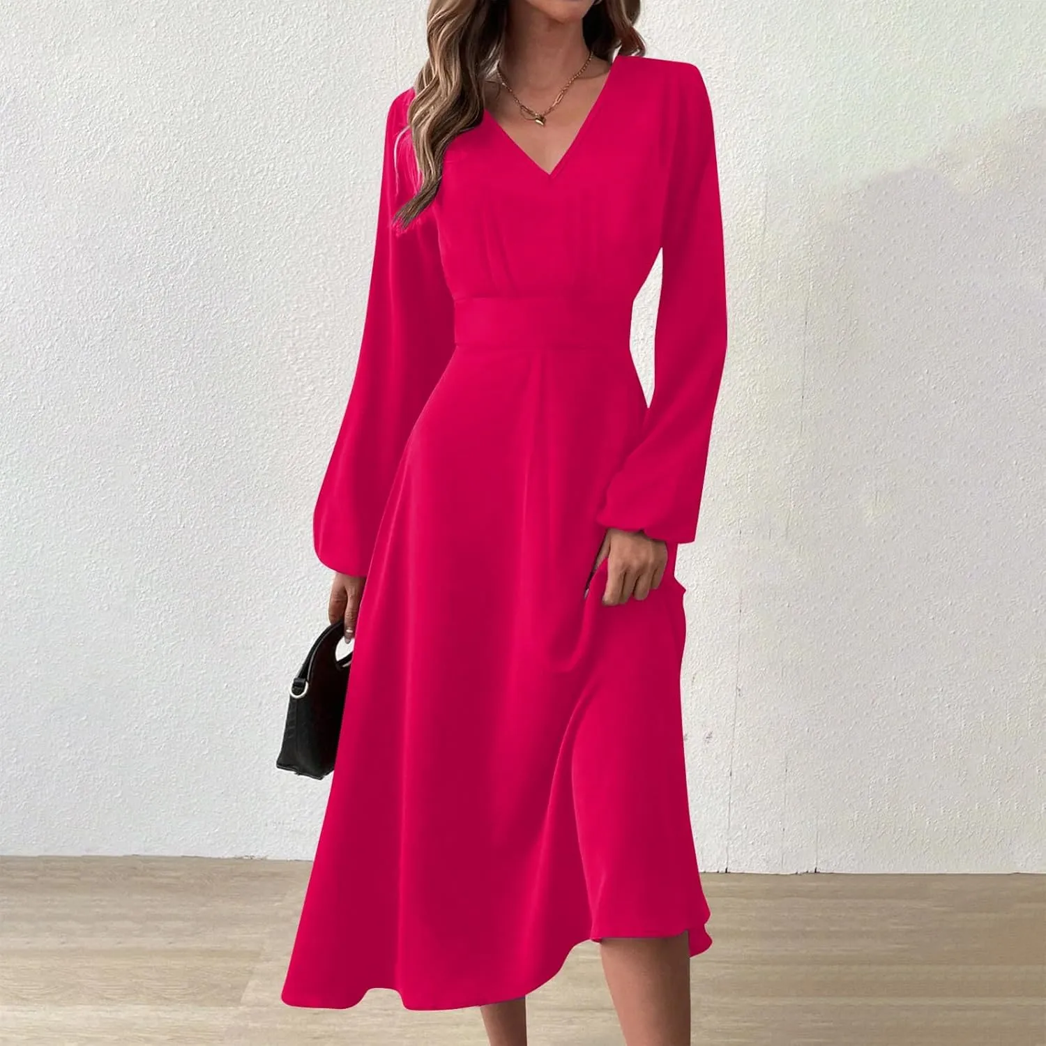 Spring Dresses for Women 2024 New Years Eve V-Neck Long Sleeve Gradient Plus Size Dresses for Curvy Formal Trendy