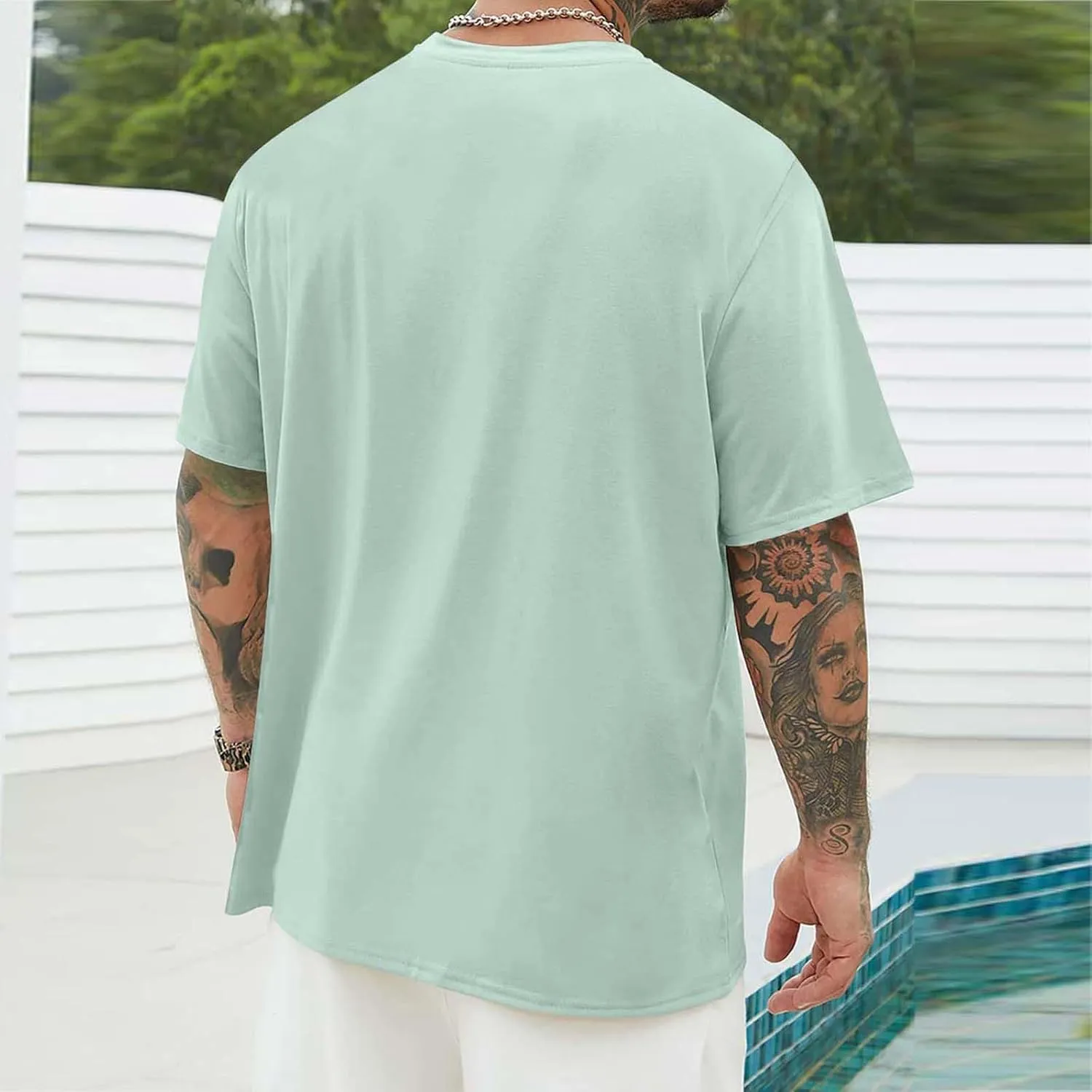 Summer Casual Shirts for Men 2024 Trendy Loose Short Sleeve Crew Neck Tee Fashion Letter Print Athletic T-Shirts