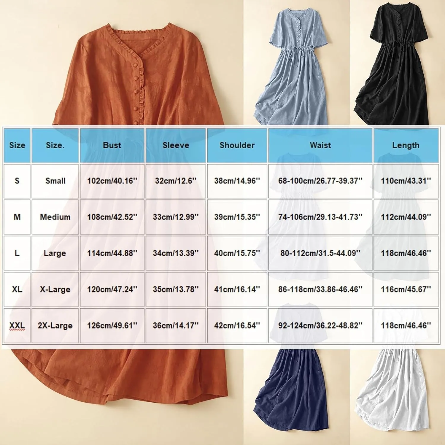 Summer Cotton Linen Dresses for Women Embroidered Sleeve A Line Comfy Cotton Maxi Dress Trendy Summer Vacation Clothes
