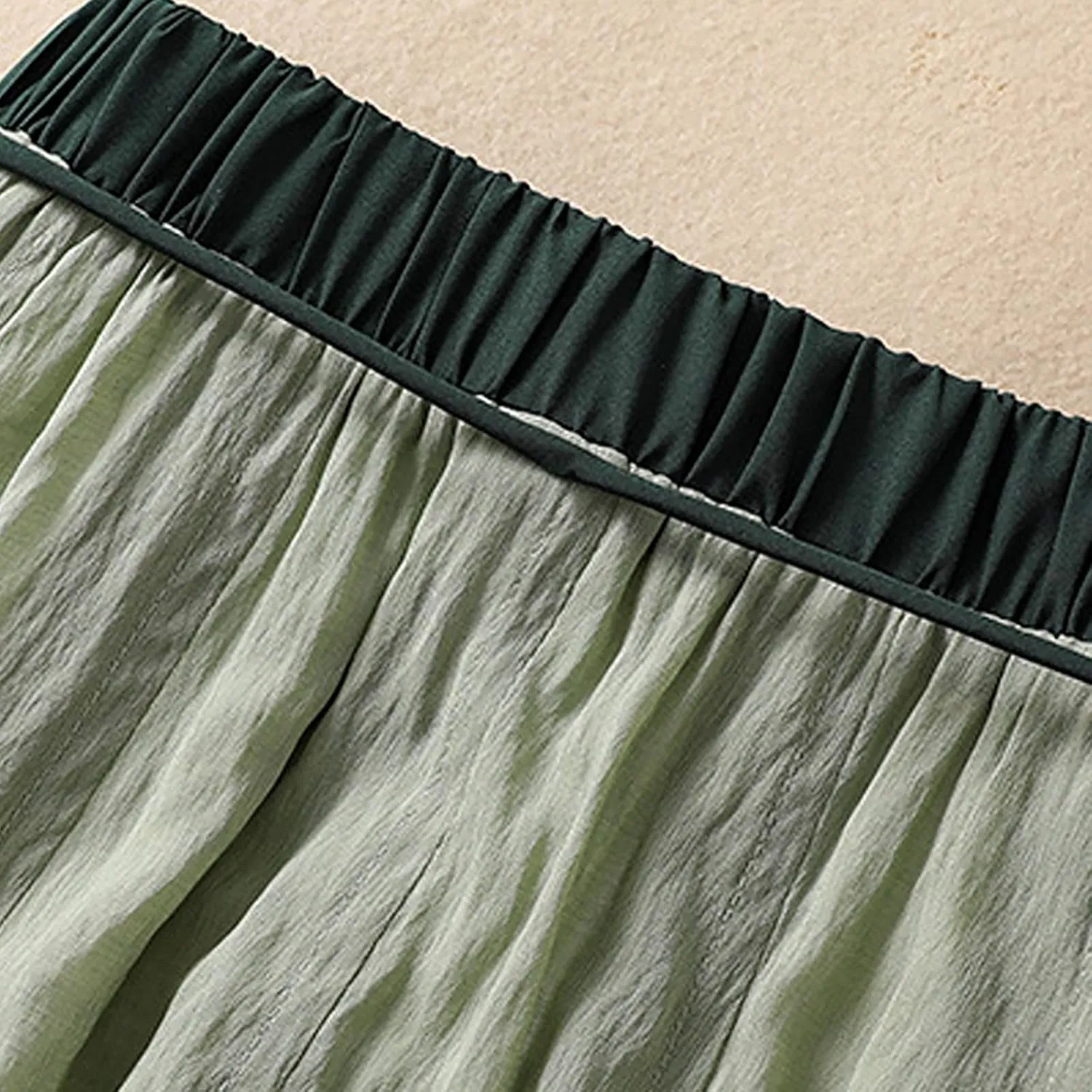 Summer Cotton Linen Skirts for Women Trendy A-Line Flowy Long Skirts Lace-Up Elastic Waist Beach Vacation Skirts
