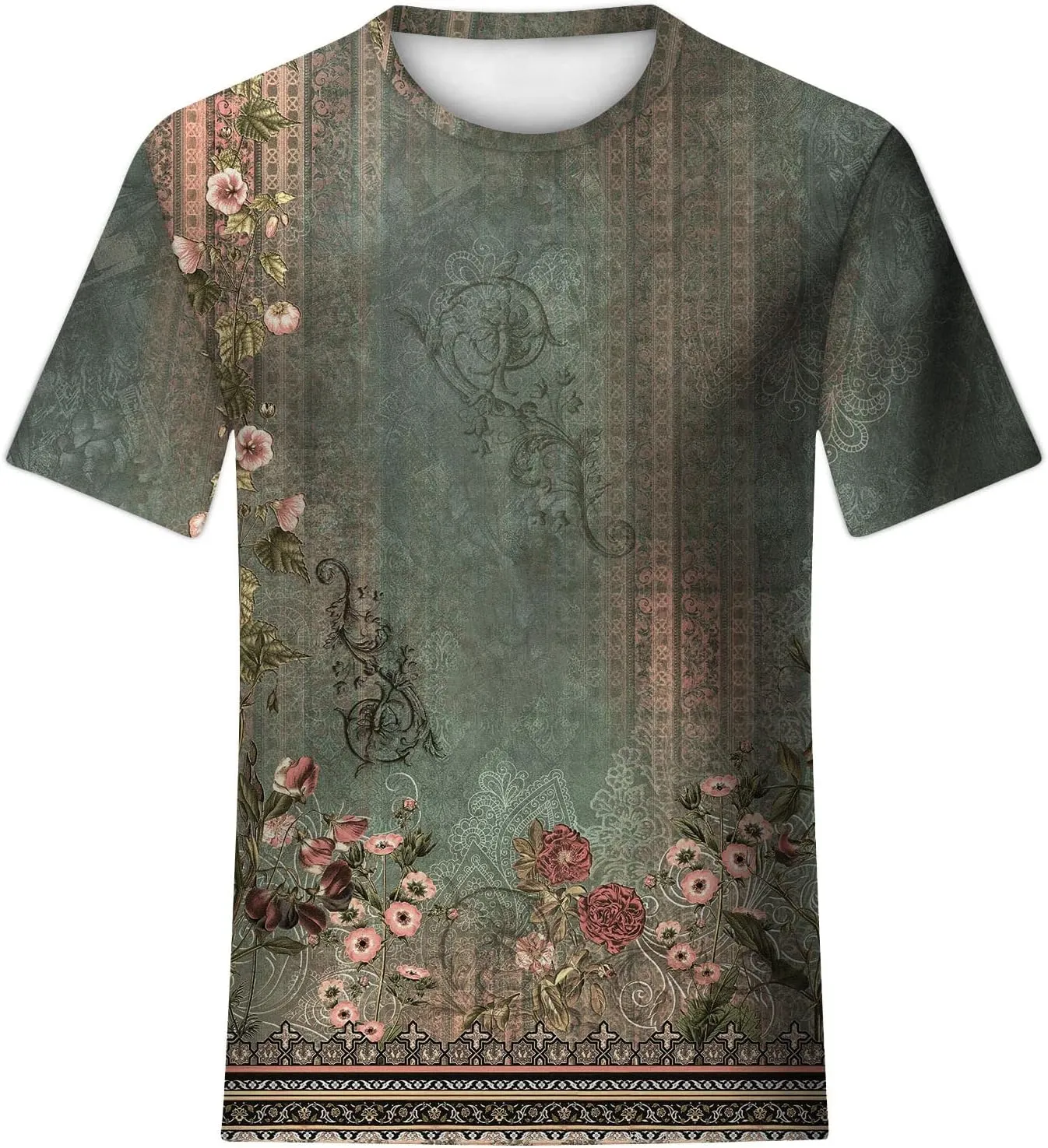 Summer Tops for Women 2025 Casual T-Shirts Shirts Graphic Tee Short Sleeve Top Floral Print Loose Top