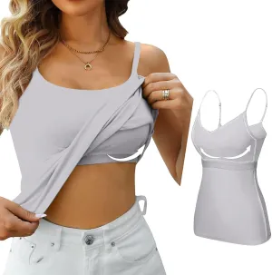 Tank Tops with Built in Bras for Women Basic Sleeveless Vest Workout Yoga Sports Bra Summer Shirts 2025