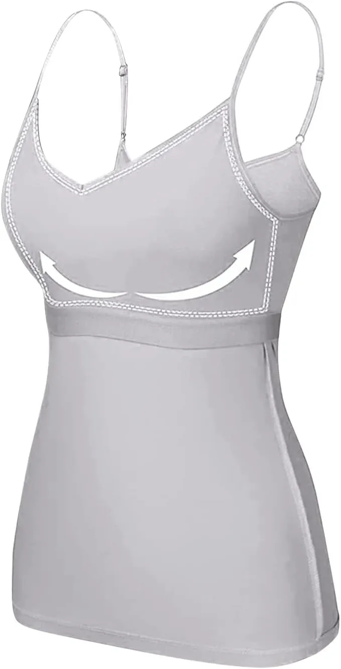 Tank Tops with Built in Bras for Women Basic Sleeveless Vest Workout Yoga Sports Bra Summer Shirts 2025