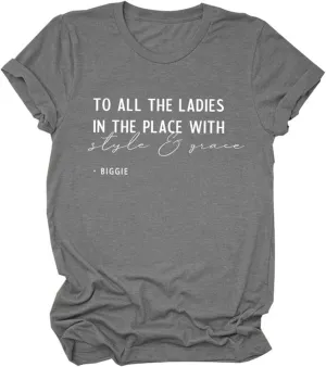 to All Yhe Ladies Different Summer Casual Graphic Funny Vintage Music Style T-Shirt