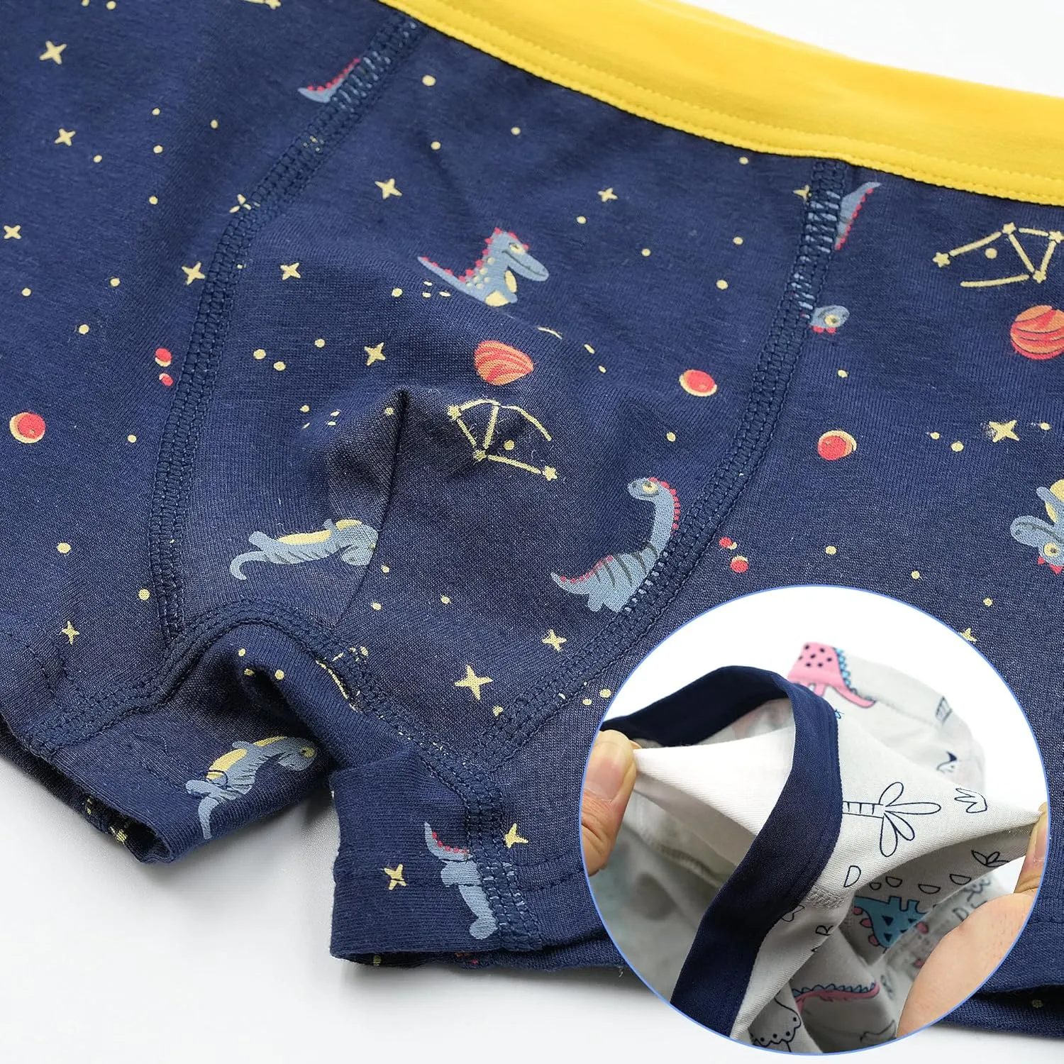 Tphon Boys Boxer Briefs, Toddler Kids Soft Cotton Underwear 5 Pairs Little Big Boy Dinosaur Shark Shorts Set