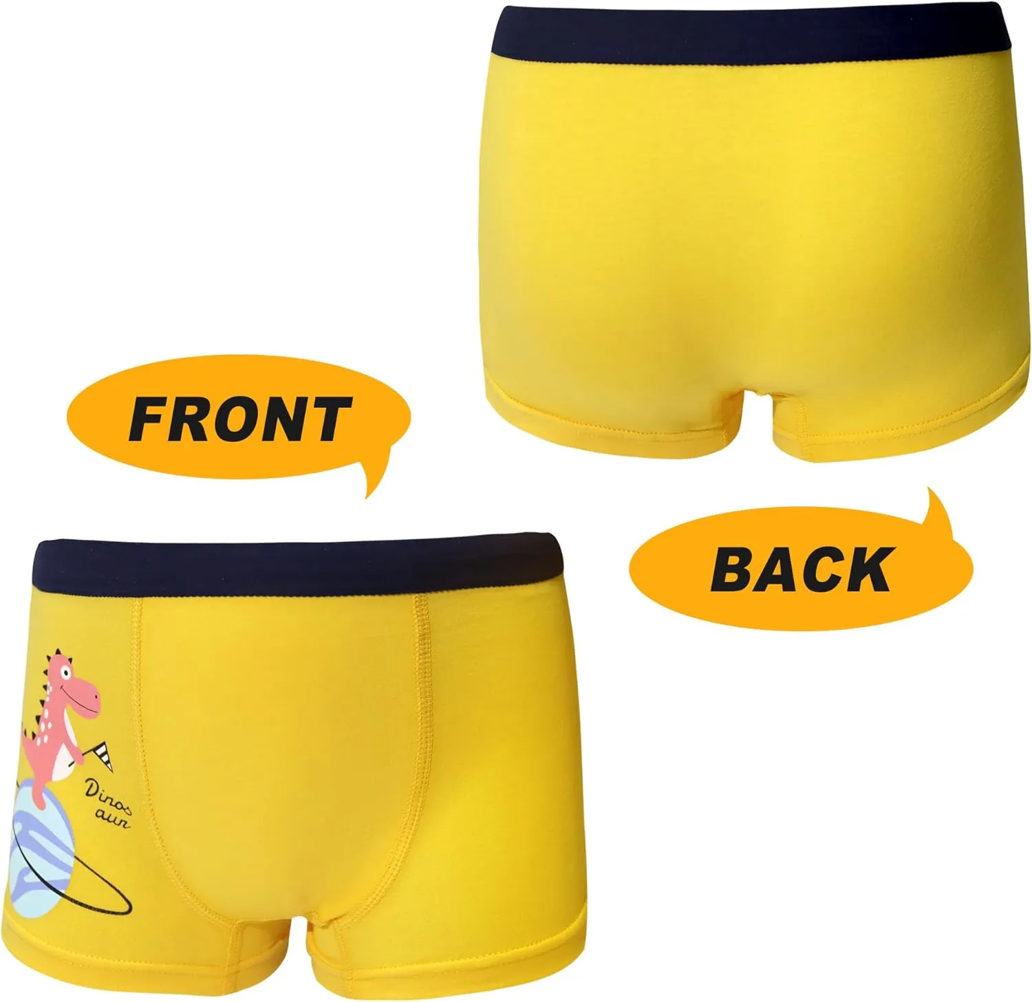 Tphon Boys Boxer Briefs, Toddler Kids Soft Cotton Underwear 5 Pairs Little Big Boy Dinosaur Shark Shorts Set
