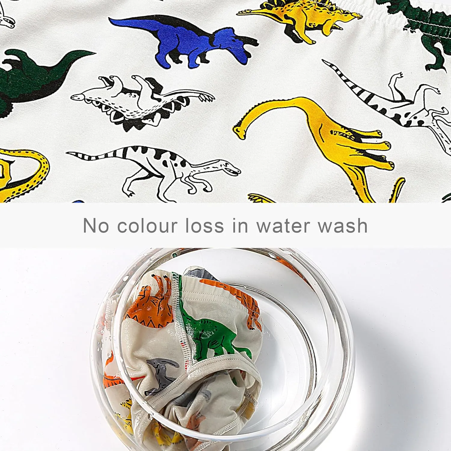 Tphon Boys Boxer Briefs, Toddler Kids Soft Cotton Underwear 5 Pairs Little Big Boy Dinosaur Shark Shorts Set
