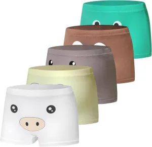 Tphon Boys Boxer Briefs, Toddler Kids Soft Cotton Underwear 5 Pairs Little Big Boy Dinosaur Shark Shorts Set