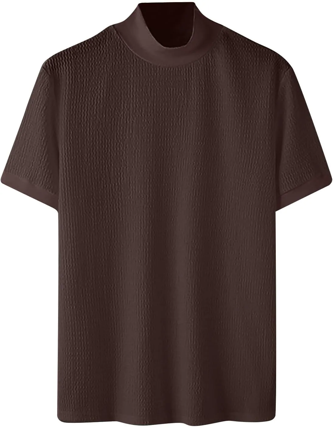Uillui Short Sleeve Shirts Mens Mock Turtleneck Sweater Slim Fit Undershirt Casual Basic Tops Ribbed Knit Pullover Solid Tee
