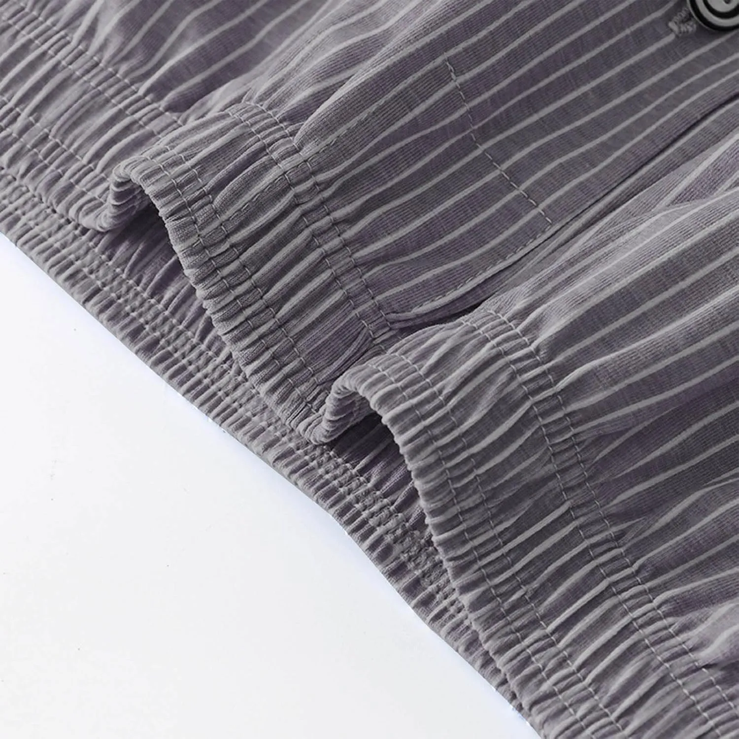 Underpants for Men Cotton Moisture Wicking Breathable Underwear,Baggy Striped Boxer Briefs,Lounge Button Boxer Shorts