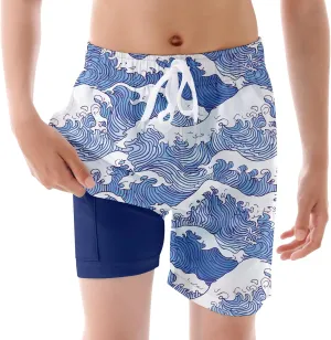 UNICOMIDEA Boys Swim Trunks Compression Liner Swimming Shorts Quick Dry Boxer Brief Swimwear 7-20 Years Bathing Suit