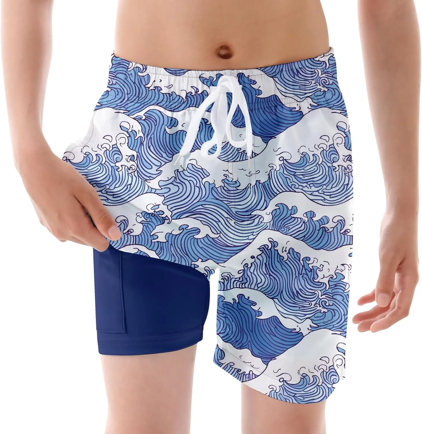 UNICOMIDEA Boys Swim Trunks Compression Liner Swimming Shorts Quick Dry Boxer Brief Swimwear 7-20 Years Bathing Suit