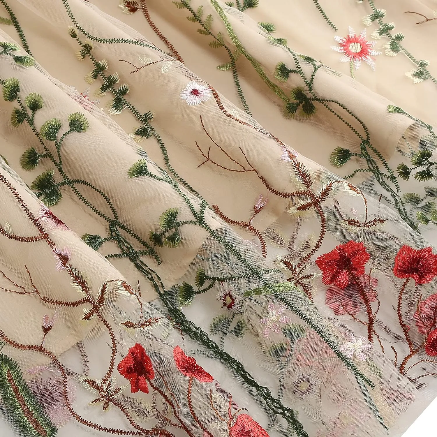 Women Keyhole Floral Embroidery Dress Sheer Mesh Illusion Vintage Cocktail Swing Dress Wedding Party Prom Tulle Evening Dress