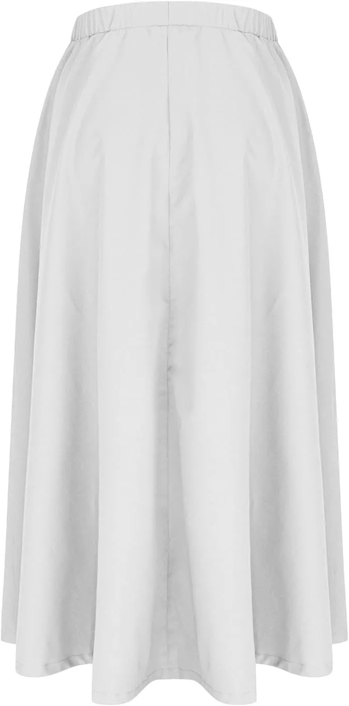 Women Midi Pleated Skirts High Waisted Summer Skirts A Line Flowy Skirts Dressy Casual Skirts Beach Vacation Skirts