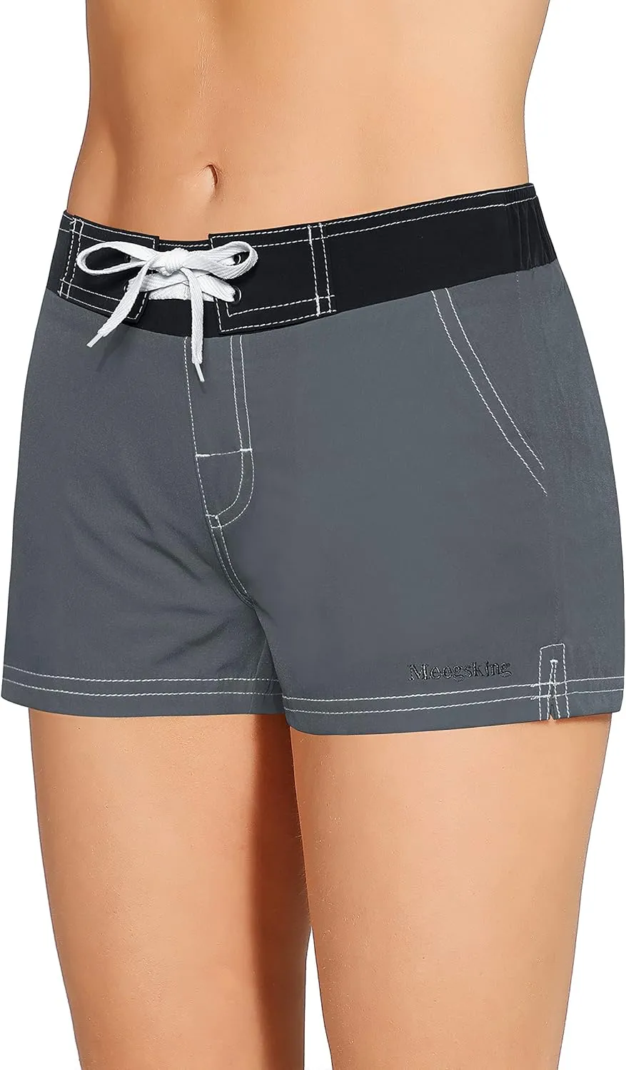 Women Quick Dry Swimwear Trunks Sports Board Shorts with Soft Briefs Inner Lining
