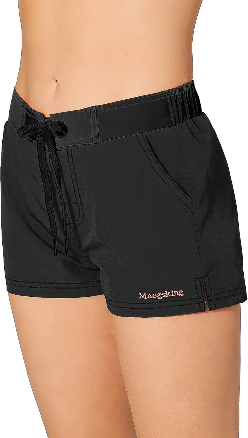 Women Quick Dry Swimwear Trunks Sports Board Shorts with Soft Briefs Inner Lining