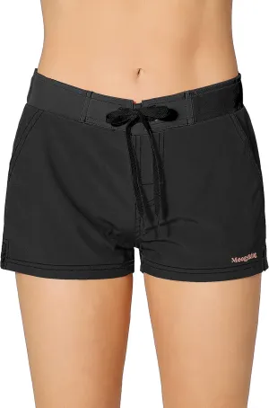Women Quick Dry Swimwear Trunks Sports Board Shorts with Soft Briefs Inner Lining