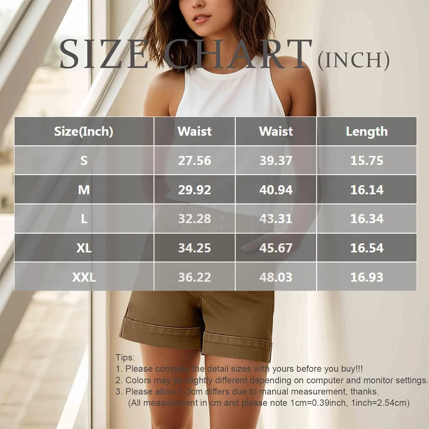 Women Stretch Twill Shorts Summer Stretchy Jean Shorts Casual Chino Shorts High Waist Denim Shorts Bermuda Shorts