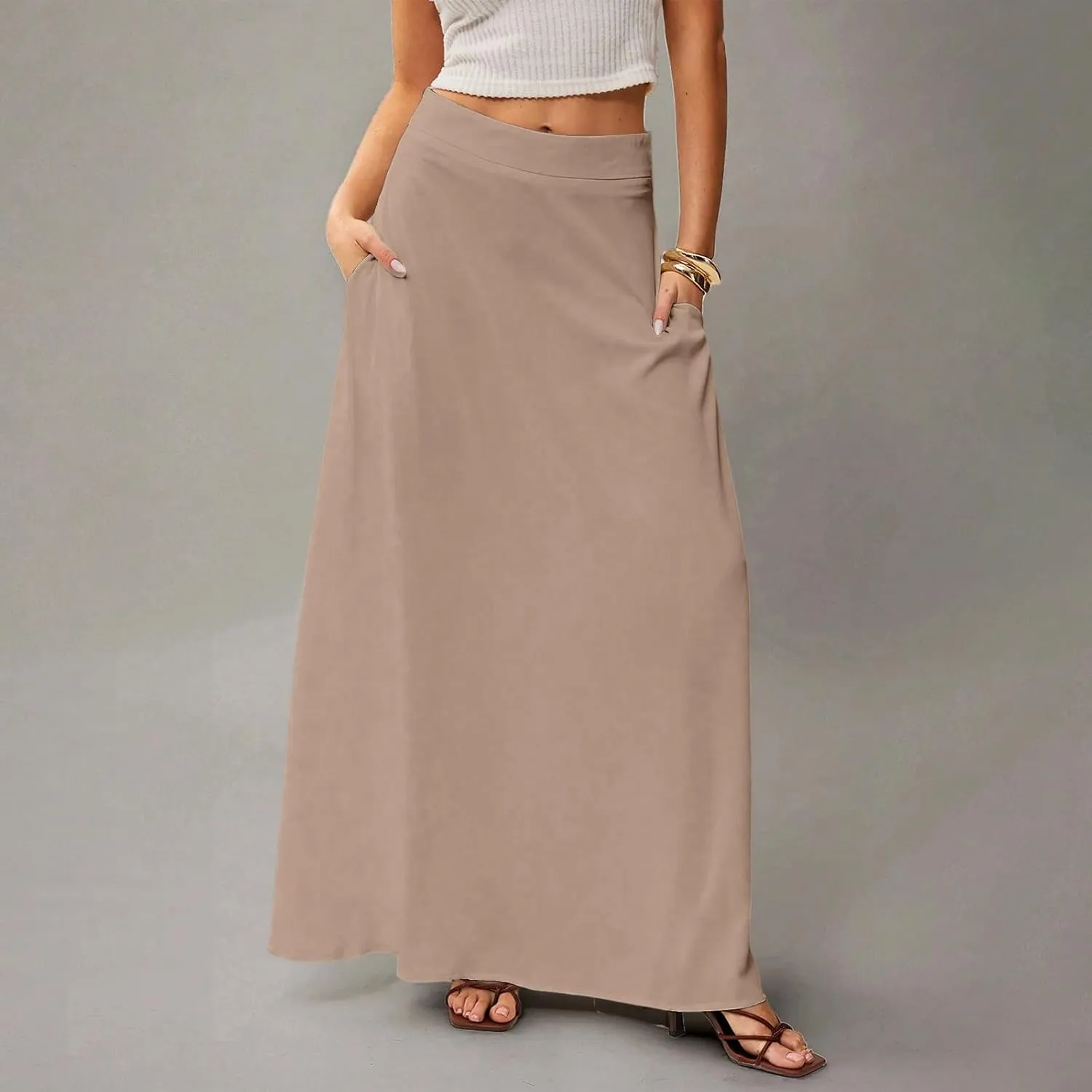 Women's 2025 Bohemian Long Floral Skirts Flowy High Waist Floral Maxi Skirt Summer Regular Trendy Skirts