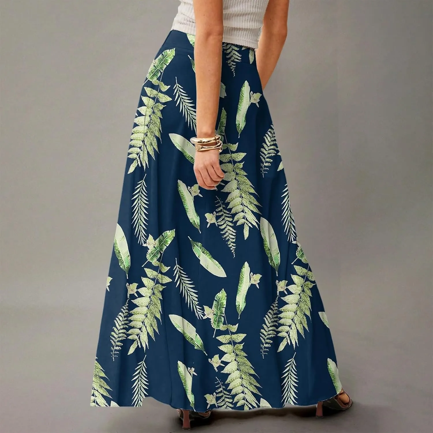 Women's 2025 Bohemian Long Floral Skirts Flowy High Waist Floral Maxi Skirt Summer Regular Trendy Skirts