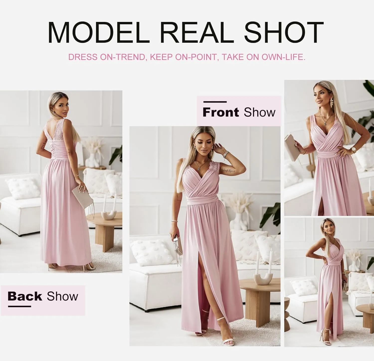 Womens 2025 Formal Dresses Wrap V-Neck Ruched Sexy Bridesmaid Wedding Guest Maxi Dresses