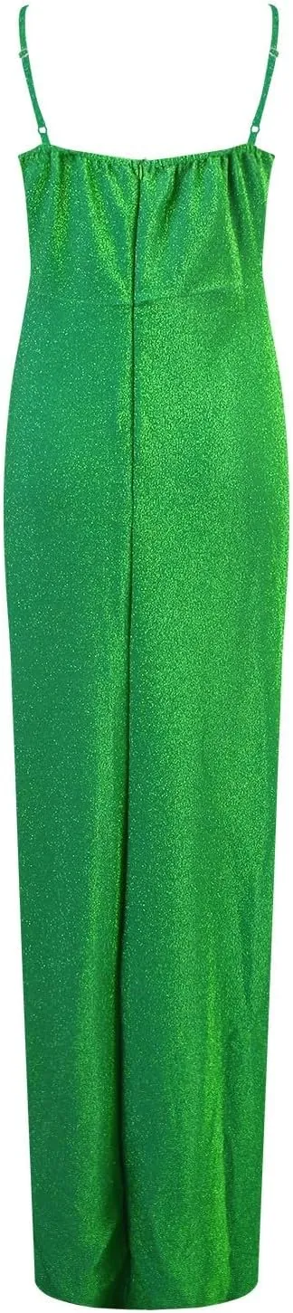 Women's 2025 Solid Color Sequin Strap Dress Spring Casual Slit Maxi Semi Formal Fit Skirts for Women Party Long Dresses