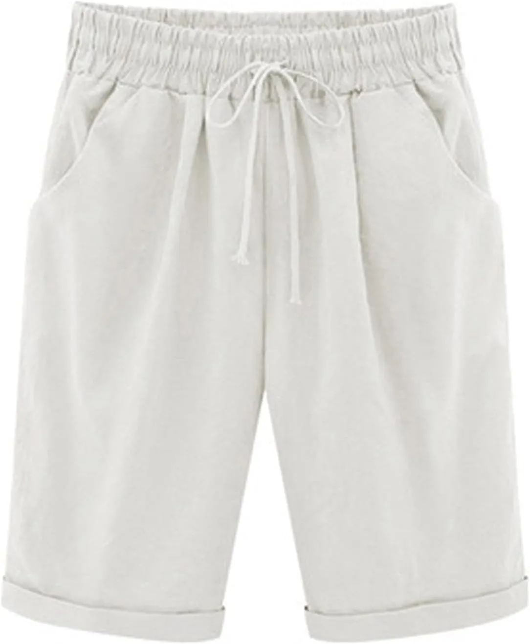 Women's Bermuda Shorts Jersey Shorts Workout Yoga Athletic Long Shorts for Women Comfy Summer Drawstring Shorts