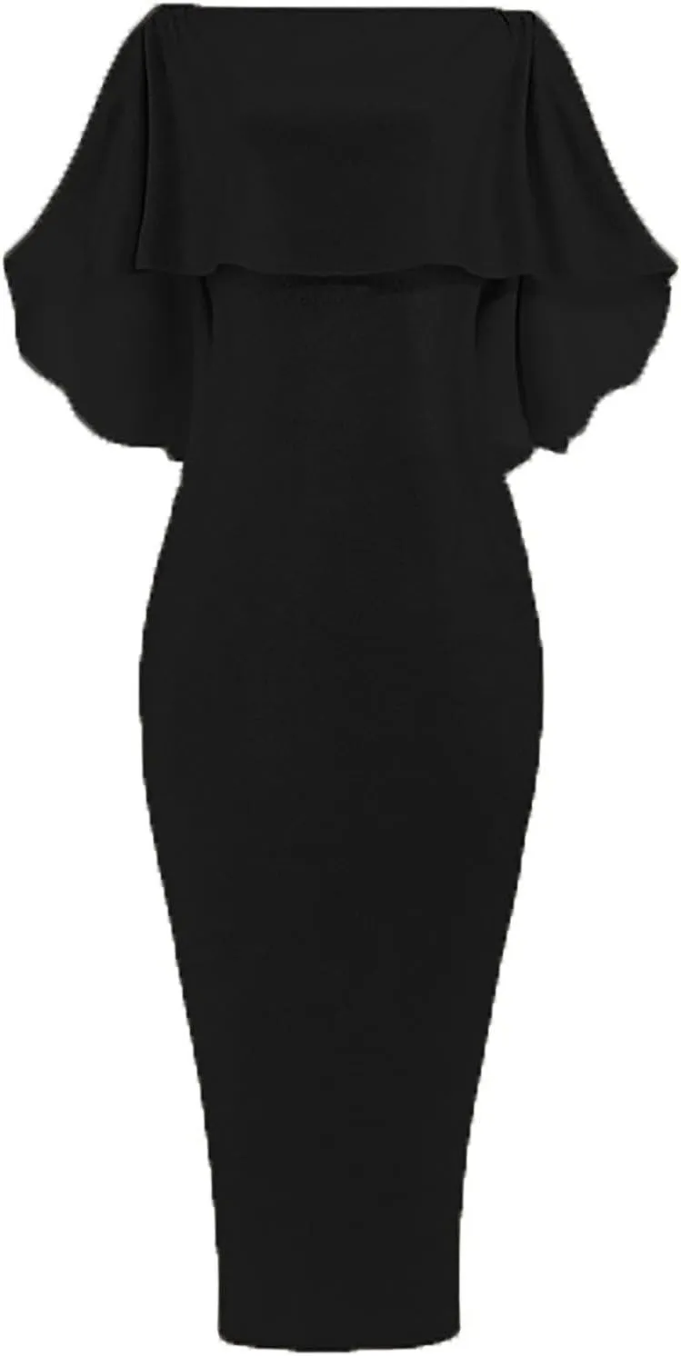 Women's Cocktail Dresses Sexy Solid Color Sequins Split Wrap Dress Party Cocktail Prom Wedding Guest Dress, S-3XL
