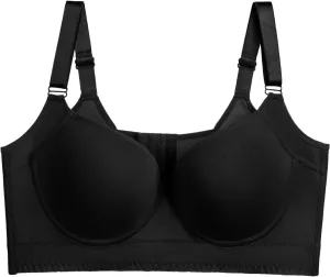Women's Cozy Wireless Bra Push Up Seamless Bralettes Soft V Neck Brassiere V Neck Cami Bando Bra for Women