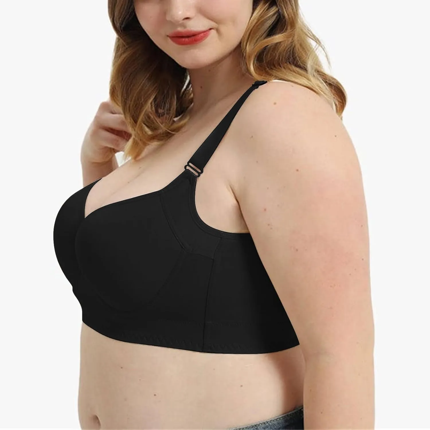 Women's Cozy Wireless Bra Push Up Seamless Bralettes Soft V Neck Brassiere V Neck Cami Bando Bra for Women