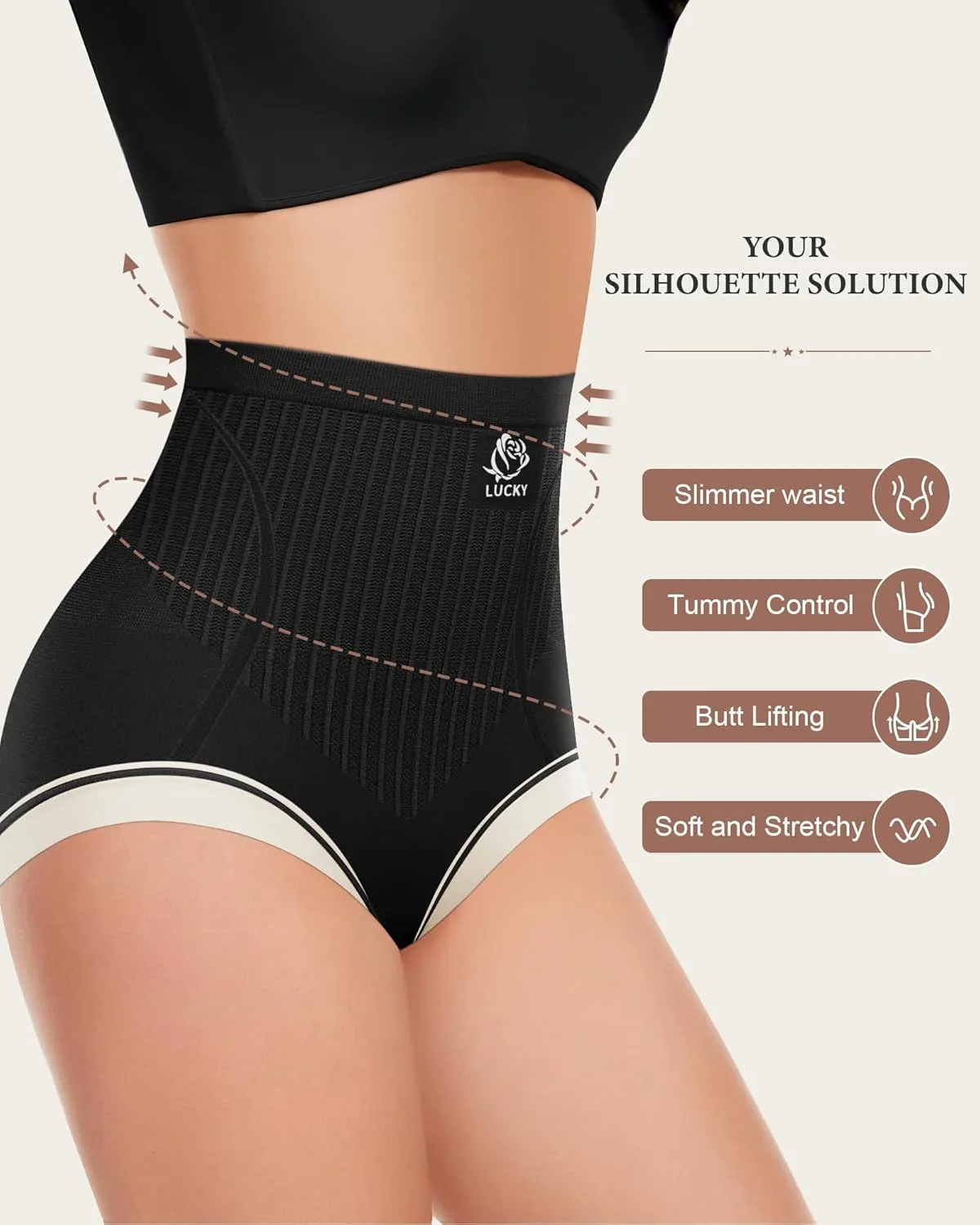 Women's High Waisted Underwear Tummy Control Ladies Panties Postpartum Briefs Breathable Full Coverage 4 Pack