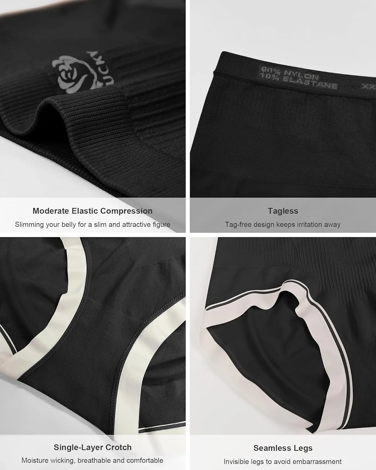Women's High Waisted Underwear Tummy Control Ladies Panties Postpartum Briefs Breathable Full Coverage 4 Pack