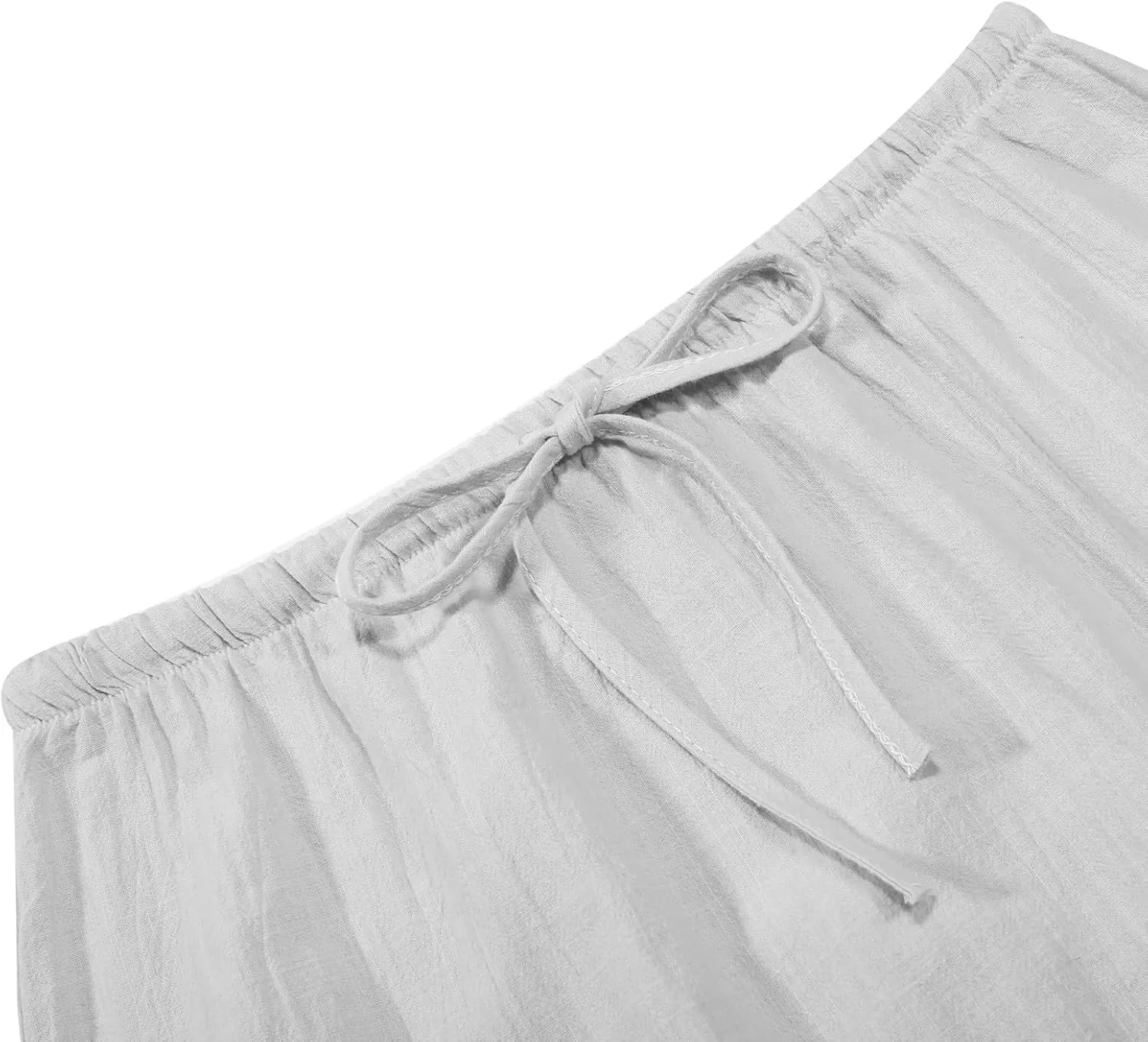 Women's Linen Maxi Skirts Summer Comfy Low Rise Drawstring Waist A Line Beach Vacation Boho Long Flowy Skirts