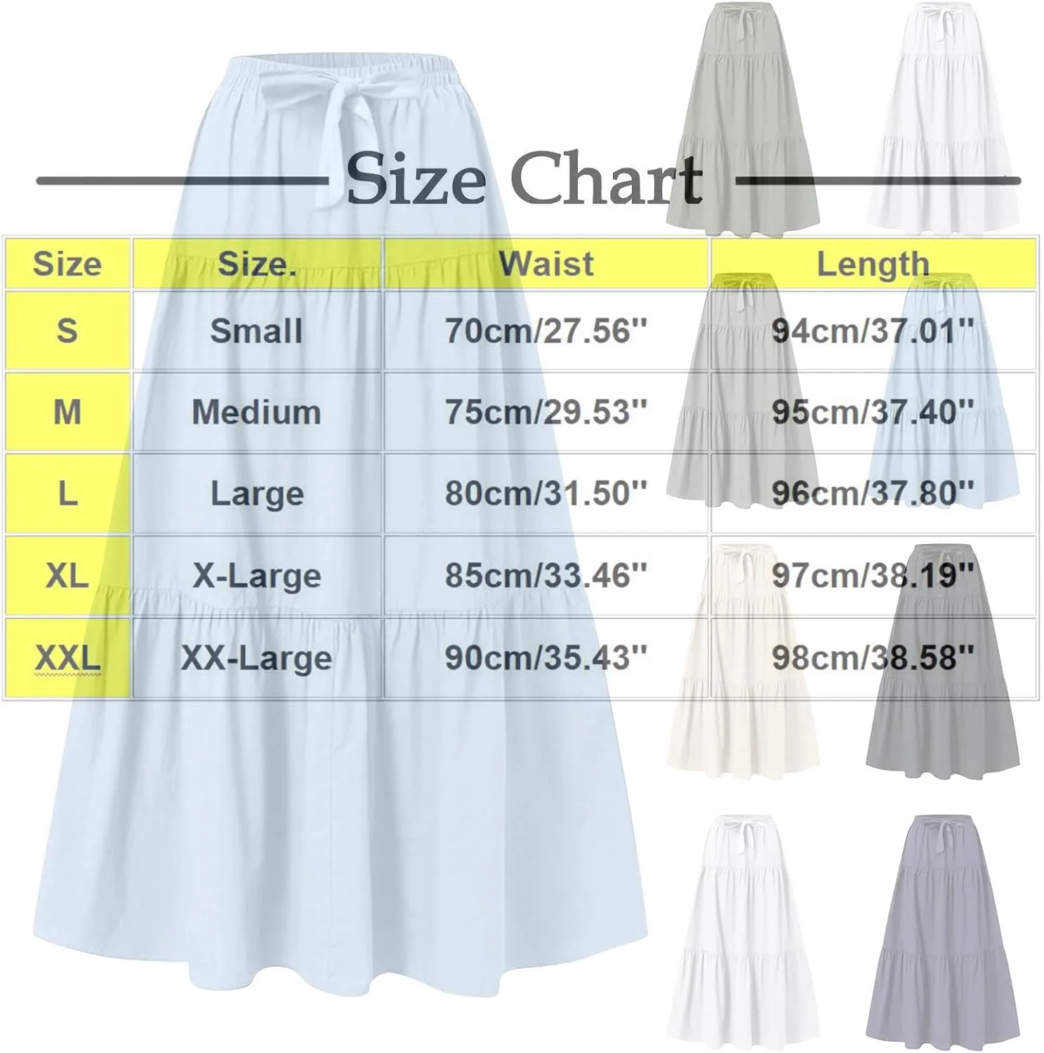 Womens Long Maxi Skirts Fashion Tiered Pleated A-Line Skirt Drawstring Waist Loose Solid Beach Travel Clothes 2025