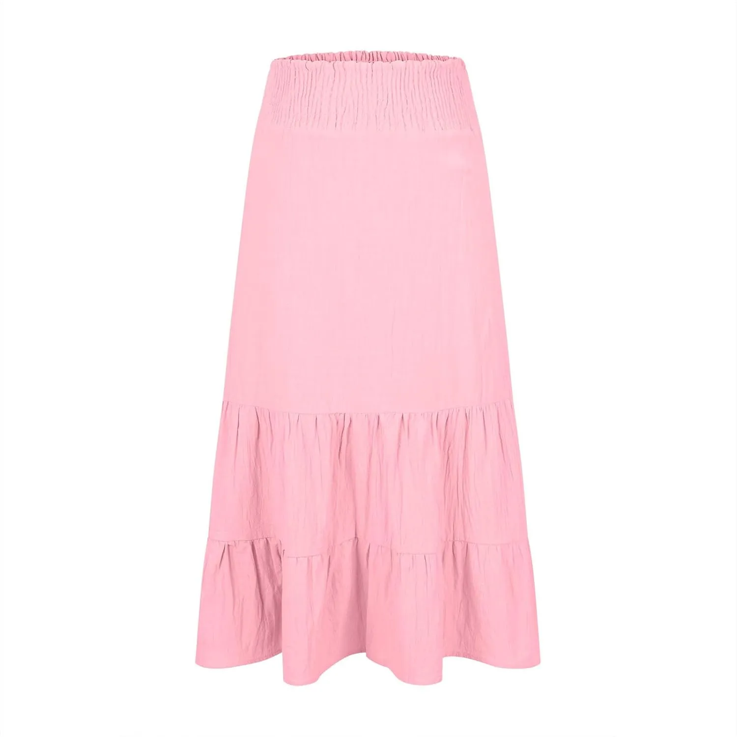Women's Long Skirts A Line Summer Maxi Skirts High Waisted Tiered Boho Flowy Skirts Beach Vacation Casual Skirts