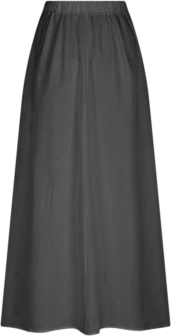 Women's Long Summer Skirts A Line Boho Skirts with Pockets Plus Size Maxi Skirts High Waisted Comfy Beach Skirts