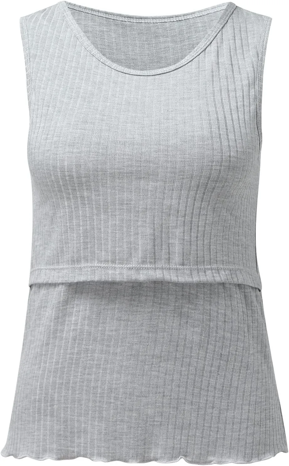 Womens Maternity Summer Sleeveless Ribbed Printed Tank Tops Pregnancy Vest For Breastfeeding With Breast Pads