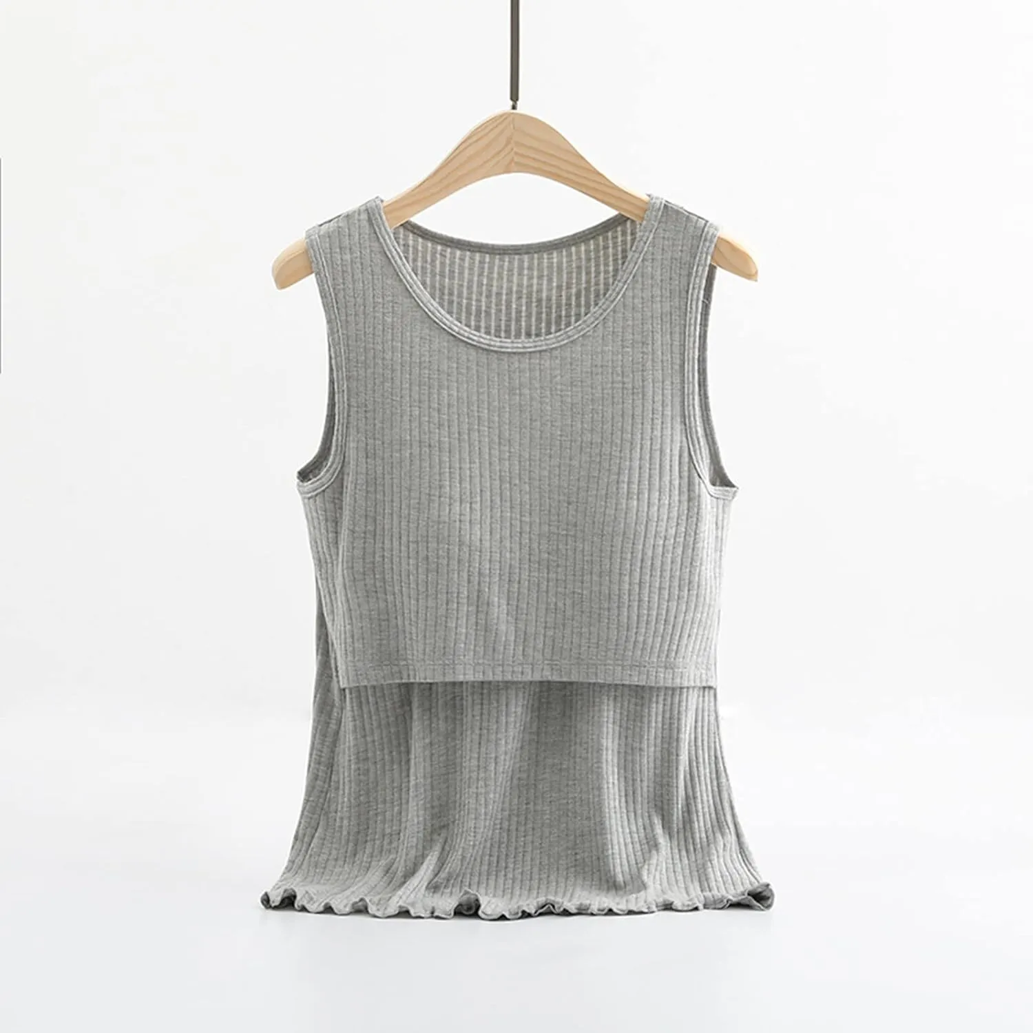 Womens Maternity Summer Sleeveless Ribbed Printed Tank Tops Pregnancy Vest For Breastfeeding With Breast Pads