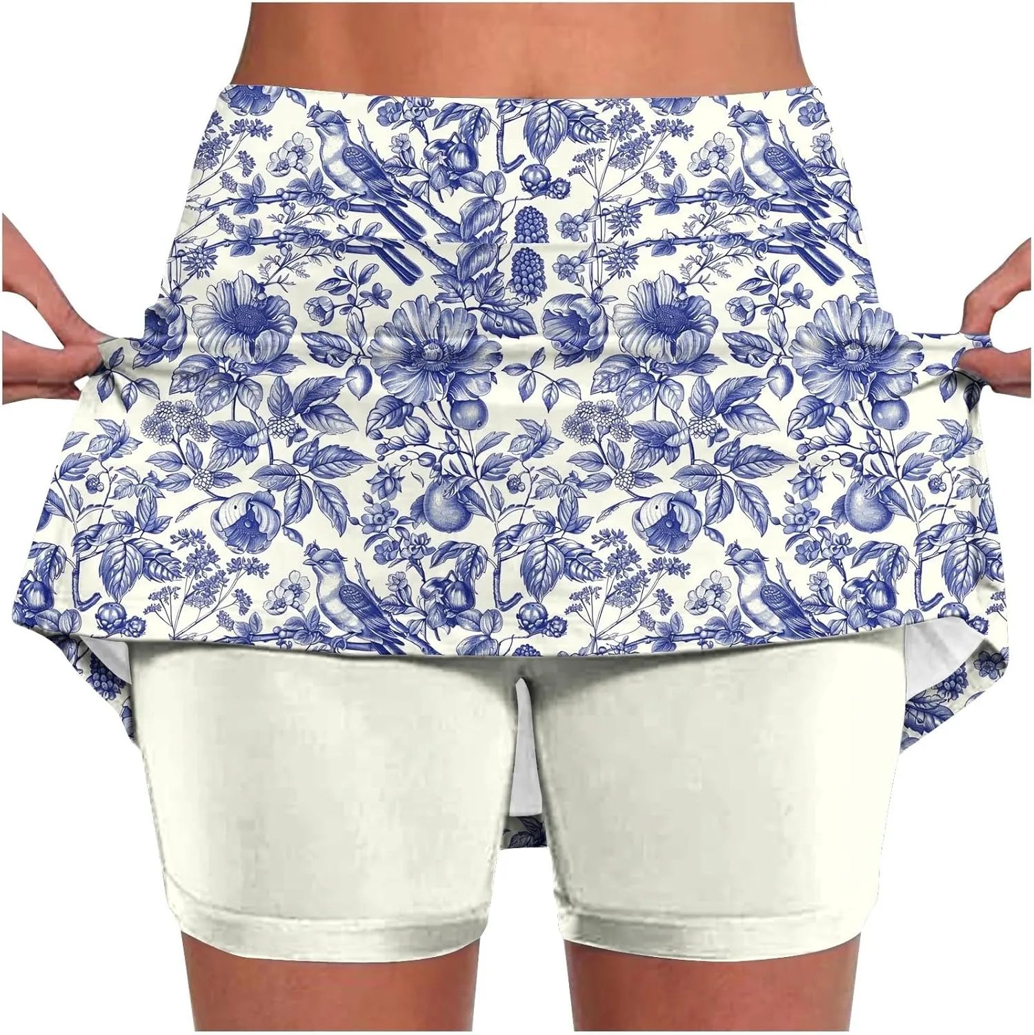 Womens Pleated High Cut 2 Piece Skirts Sets Skirts Shorts Sets for Women Workout Gym Yoga Tennis Matching Skirts