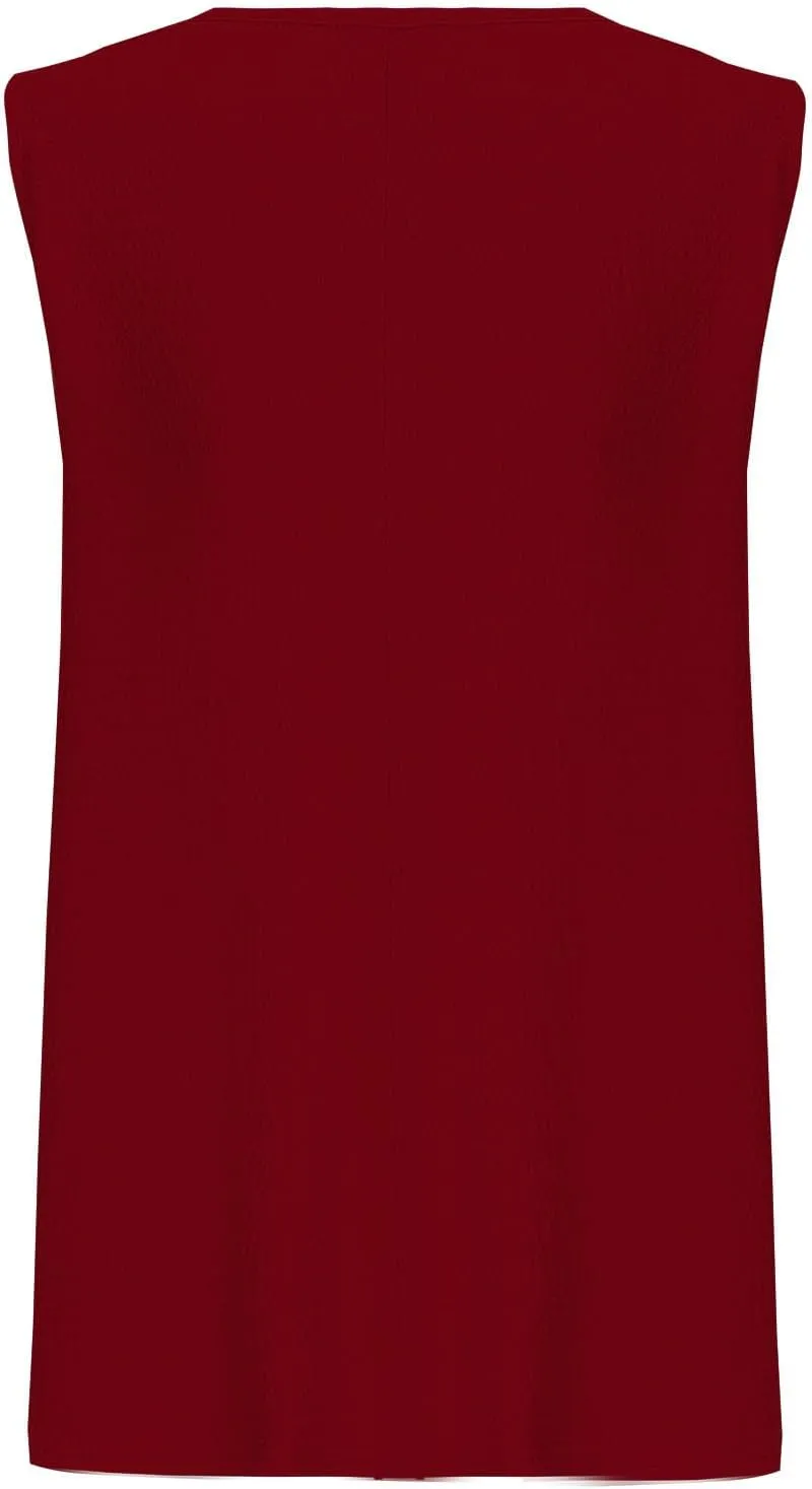 Womens Plus Size Tank Tops Summer Sleeveless Henley T-Shirts Casual Loose Fit Ribbed Knit Vest Crewneck Tunic Blouse