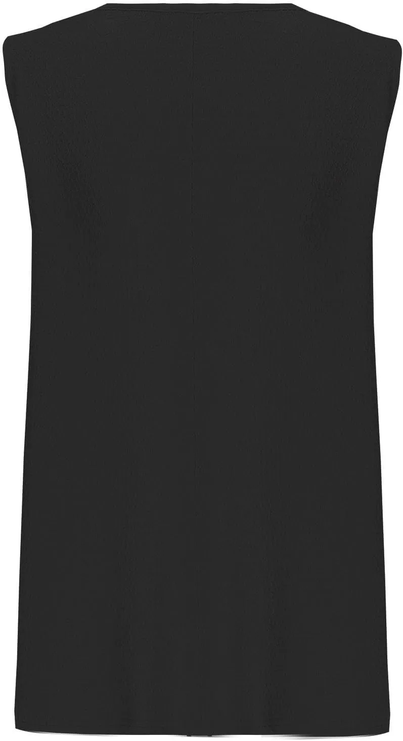 Womens Plus Size Tank Tops Summer Sleeveless Henley T-Shirts Casual Loose Fit Ribbed Knit Vest Crewneck Tunic Blouse
