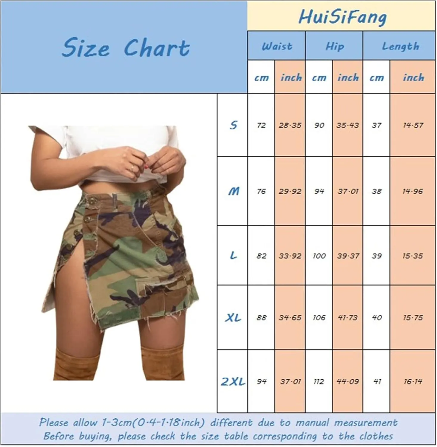 Women's Sexy Mini Skirts Camo Cargo Distressed Ripped Short Length Casual Skirt