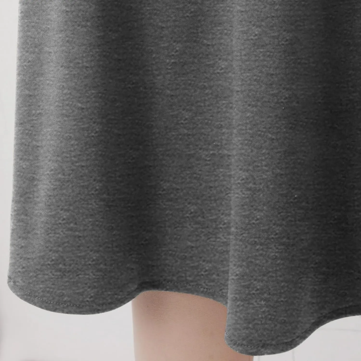 Women's Solid Lightweight Flare Midi Pull On Closure Skirt S XXL Plus Size Side Slit Skirt