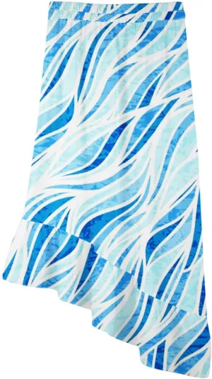 Womens Summer Midi Skirts Elastic Waist Casual Dress for Women A-Line Floral Skirts Elegant Comfy Dress