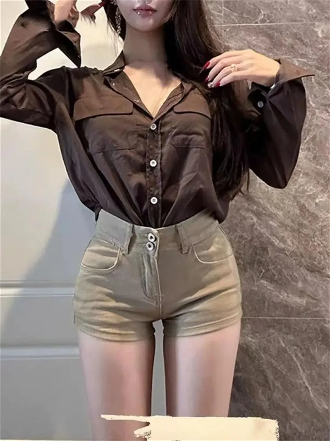 Women's Vintage Style High Waist Street Jean Shorts Solid Sheath Hotsweet Denim Shorts