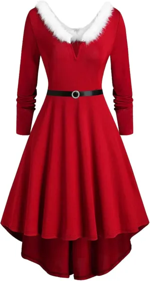 Xmas Dresses for Women Plain Party Swing Vintage Cocktail Dress 2023 Elegant Comfy Asymmetrical Flowy Formal Dresses