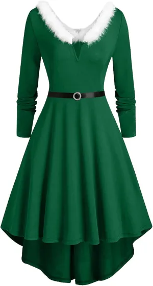 Xmas Dresses for Women Plain Party Swing Vintage Cocktail Dress 2023 Elegant Comfy Asymmetrical Flowy Formal Dresses